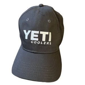 “YETI” coolers dark gray baseball cap. Embroidered logo. Adjustable-OS UNISEX